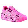 Sneaker SKECHERS "UNO LITE-METALLIC LOVE", Kinder, Gr. 28, bunt (pink, multi), Lederimitat, kontrastfarbene Details, sportlich, Schuhe, Keil,-Schnürschuh, Skech-Air Funktion, Größenschablone zum Download