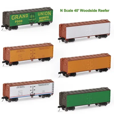 Evemodel 1pc Model Railway N Scale 1:160 40' Woodside Reefer 40ft Boxcar Rolling Stock Freight Car