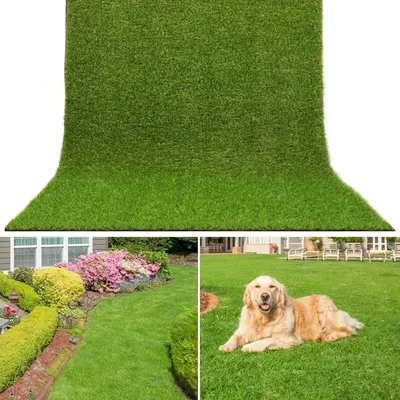 9 FT x 18 FT Artificial Grass, Synthetic Realistic Fake Turf Grass Thick Lawn Pet Turf, Astroturf