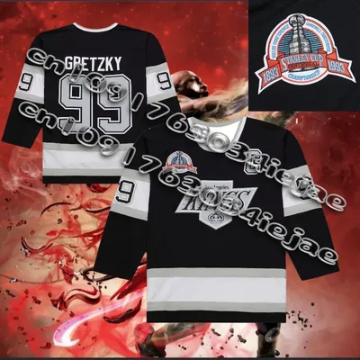 MN Men's Wayne Gretzky Black LA Kings 1992/93 Power Play Player Jersey Size 99 NHL Long Sleeve 3d