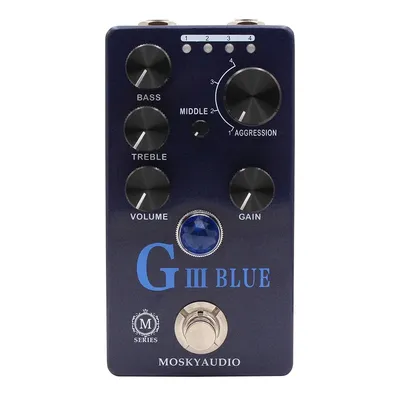 Mosky G III BLUE Overdrive Distortion Preamp Effect Pedal True Bypass for Electric Guitar,Drive
