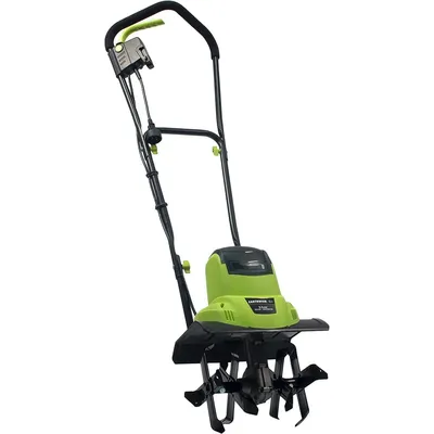 TC70065EW 6.5-Amp 11-Inch Alloy Steel Corded Electric Garden Tiller Cultivator, Green，20"D x 15"W x