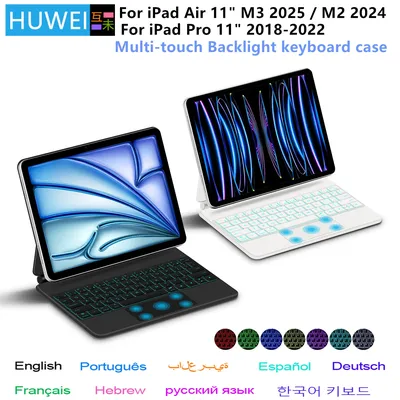 Magic Keyboard Case for iPad Air 11 inch M3 2025 M2 Pro 11 Smart Cover Folio Multi-touch Magnetic