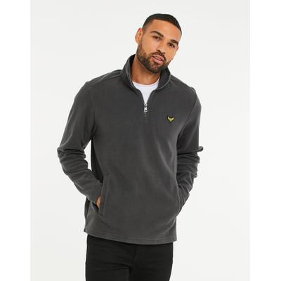 Threadbare Men's Charcoal Grey Quarter Zip Fleece Sweatshirt