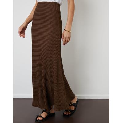 Threadbare Women's Chocolate Brown Textured Jersey Pull-On Maxi Skirt