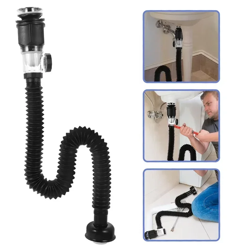 Neue Küche Waschbecken Ablauf Schlauch Becken Geruch Isolierung Abfluss Waschbecken Waschbecken Universal Horizontale und Vertikale Ablauf Rohre Zubehör