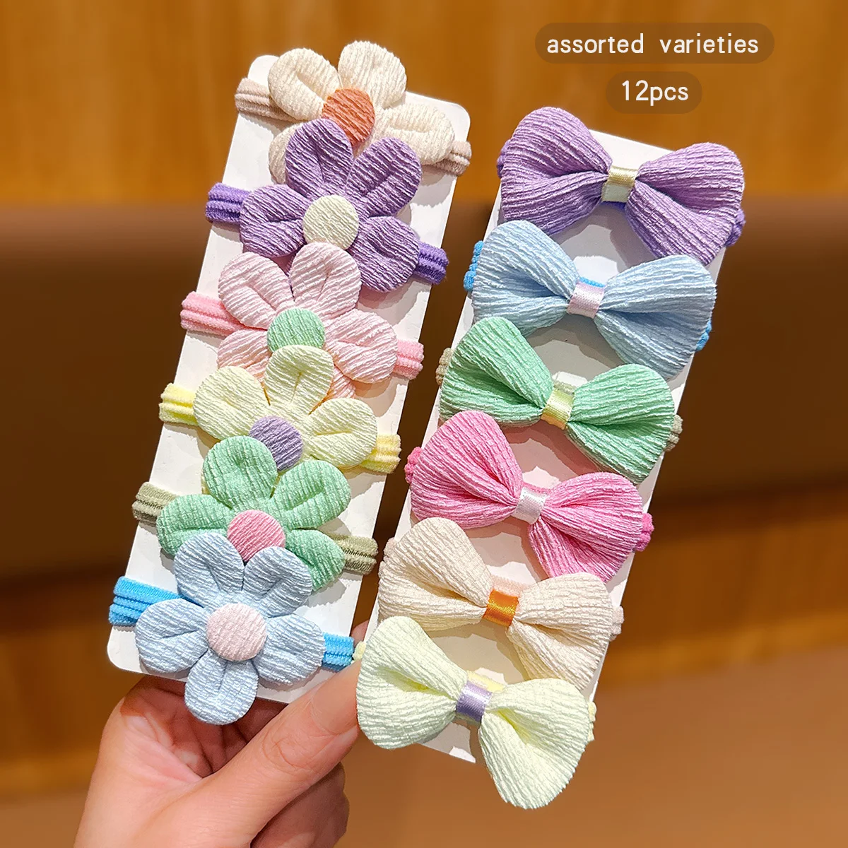 12 bunte Haarschmuck-Accessoires mit süßen Windschleifen und Blumen, geeignet für den täglichen Gebrauch Image