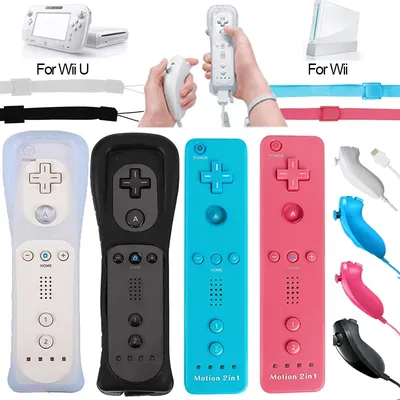 2-in-1-Fernbedienung mit Motion Plus für Nintendo Wii U Nunchuck Wireless Gamepad für Nintendo Wii Konsole Joystick Joypad