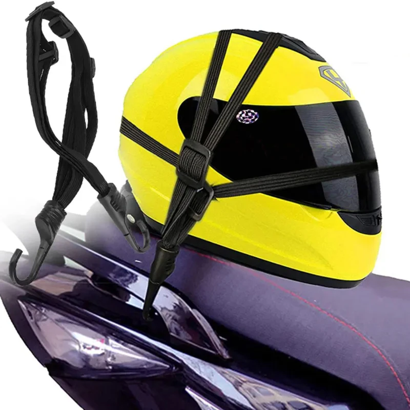 Motorrad Helm gurte Motorrad zubehör Haken Gepäck einziehbares elastisches Seil fester Riemen Motos Helm Gepäck netz neu Image