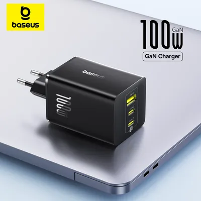 Baseus 100W Schnellladegerät GaN Ladegerät für iPhone Xiaomi Samsung Laptop Tablet USB C Ladegerät QC PD Ladegerät USB Handy Ladegerät Image