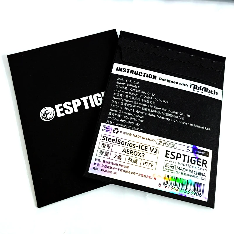 Original Esports Tiger ICE Version V2 Maus Skates Mausfüße für Steelseries Aerox 3, kabellose Maus, abgerundete Gleiter, gebogene Kanten Image