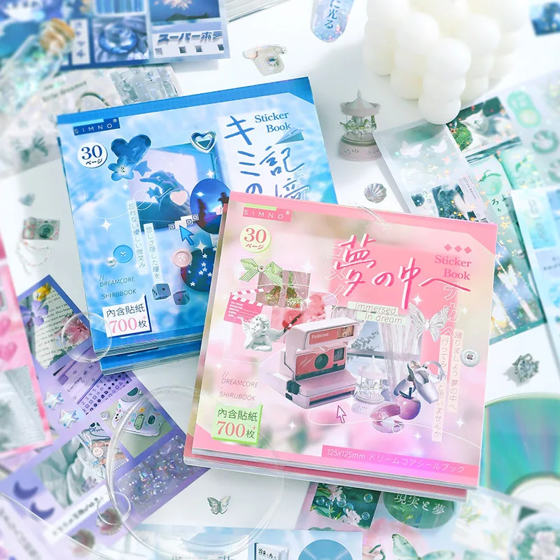 30 Blatt Ins Little Fresh Briefpapieraufkleber Japanischer Fantasy Dream Gestanzte Scrapbooking DIY Dekorative Collage Material Bücher