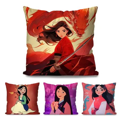 1pc Klassische Animierte Film M-Mulan Kissen Fall Quadrat Kissen Schlafzimmer Sofa Freizeit Image