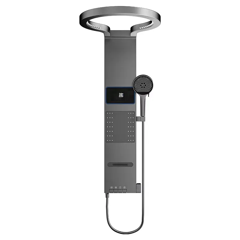 Multifunktionale LED Dusche Bildschirm Wand Montiert Wasserfall Dusche Kopf Set Badezimmer Digitale Atmosphäre Licht Dusche Set Bildschirm