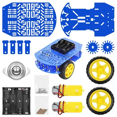Tscinbuny Smart Robot 2WD Acryl-Chassis-Kit für Arduino-Roboterprojekt, Electronic Maker Automation Image