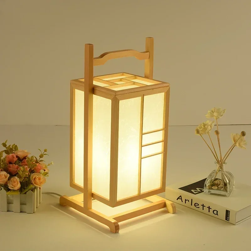Nordic Kreative Holz LED Schreibtisch Lampe Wohnzimmer Studie Schlafzimmer Nachttisch Licht Moderne Kunst Dekorative Leuchten