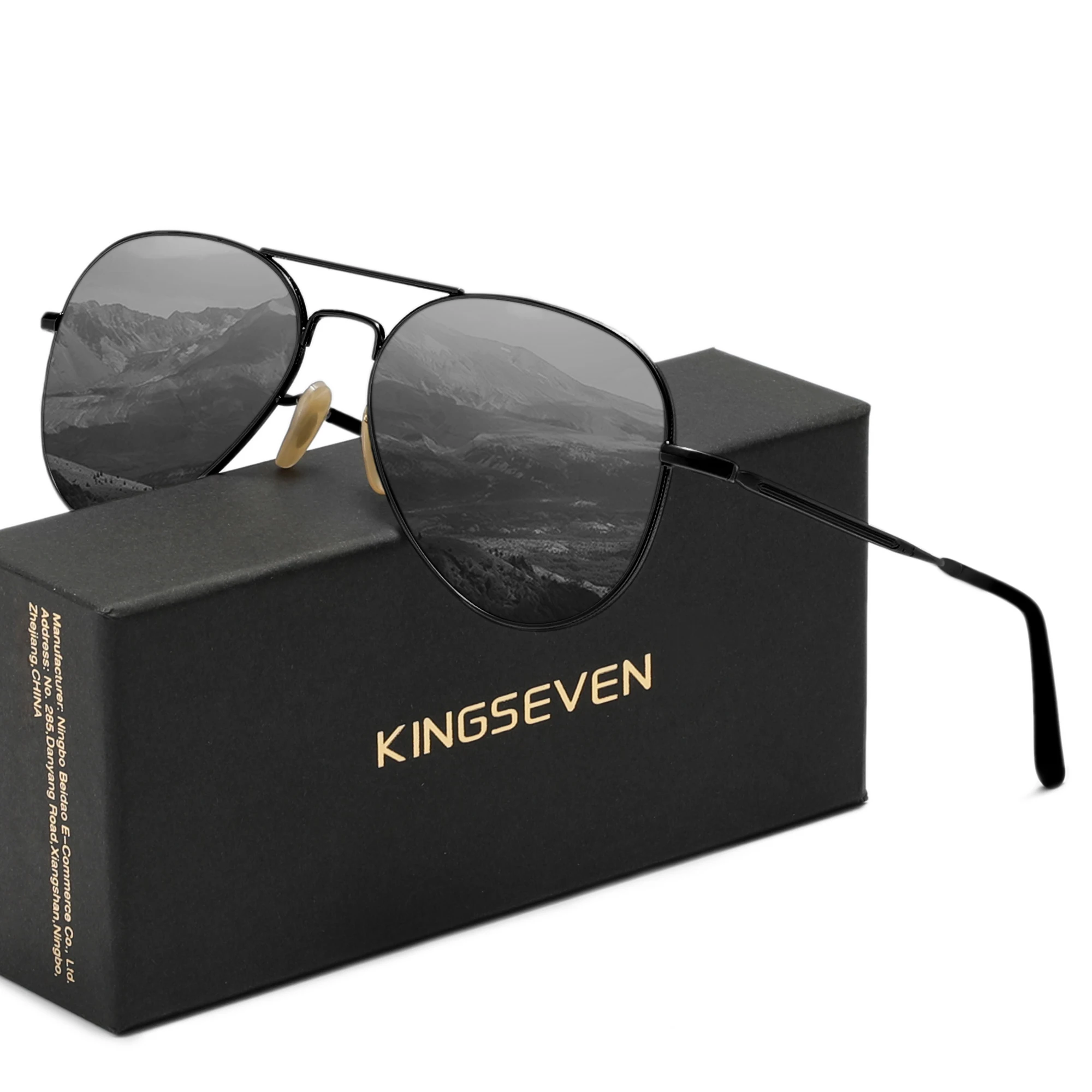 KINGSEVEN Original Pilot Männer Sonnenbrille Polarisierte UV400 Gläser Frauen Retro Luxus Männlich Fahren Kausalen Sommer Angeln Brillen Image