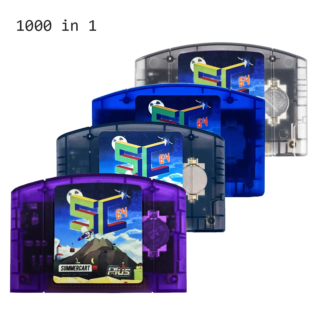 SC64 1000-in-1-Retro-Spielkassette für die Region N64-Konsole. Kostenlose NTSC-PAL-JAP-Version mit Batteriesparnis 64 Bit Image