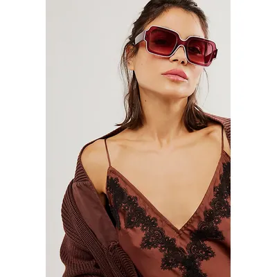 Shadow Side Rectangle Sunglasses at Free People in Dusk