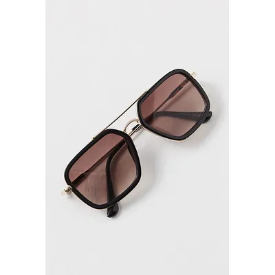 Luna Classic Aviator Sunglasses at Free People in Blackberry