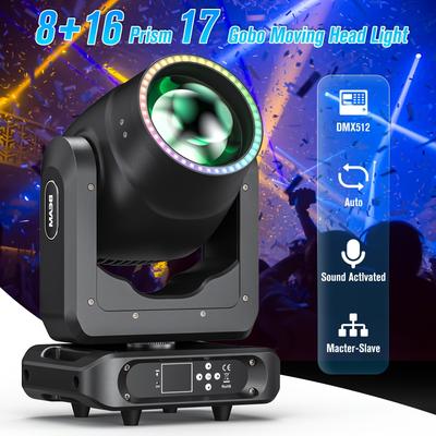 TEMU 200w 6+18 Prisms Moving Head Light Beam Stage Light Dj Bar Concert Nightclub Dmx Christmas Image