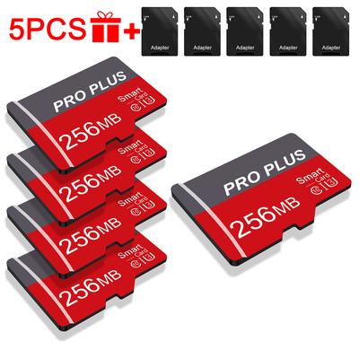 TEMU 5pcs Memory Card 128gb 64gb 32gb 16gb With Adapter, Memory Card 8gb 4gb 2gb 1gb, U3 C10 A1 Memory Tf Card 512mb 256mb 128mb 64mb For Tablet/camera/phone/car Audio, Store Your Files ! Image