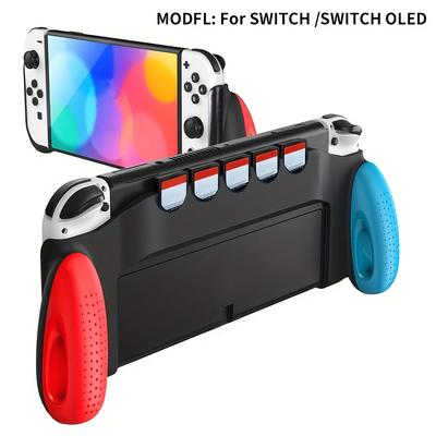 TEMU Lightweight And Shockproof Hard Shell Protective Case For Switch/oled, With 5 Game Card Slots And Comfortable Grip