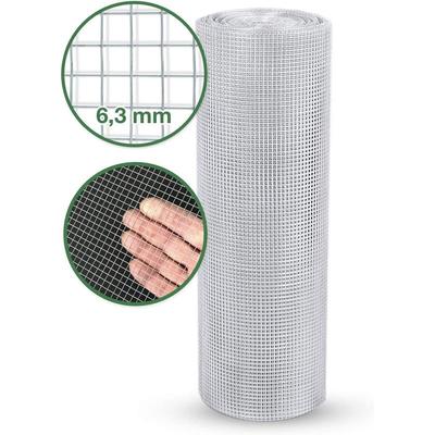 TEMU Wire Mesh Fine Mesh - Mesh Width 6.3 Mm - Galvanized - Extra Long Roll - Metal Mesh For Aviaries, Rabbit Fences & Grids In The Garden (raised Bed) Image