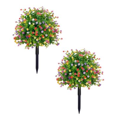 TEMU 2pcs Artificial Eucalyptus Potted Ball Shrub Set For Outdoor With Ground Inches (about 54cm), Uv Resistant Artificial Green Shrubs, Suitable For Indoor, Garden, Yard, Porch, Patio Decoration Image