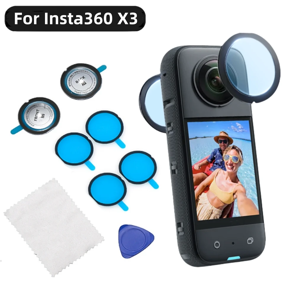 Objektivschutz für Insta360 X3, kratzfeste Premium-Schutzkappe mit selbstklebendem Aufkleber, Action-Kamera-Zubehör Image