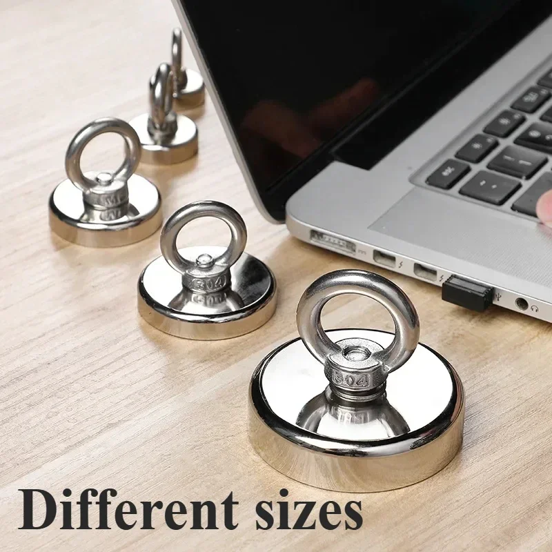 Robuster Unterwasser-Bergungsmagnet, starker Magnetring für einfaches Einholen und Befestigung. 6 x 10/6 x 20 mm. Klettersicherheitsseil Image