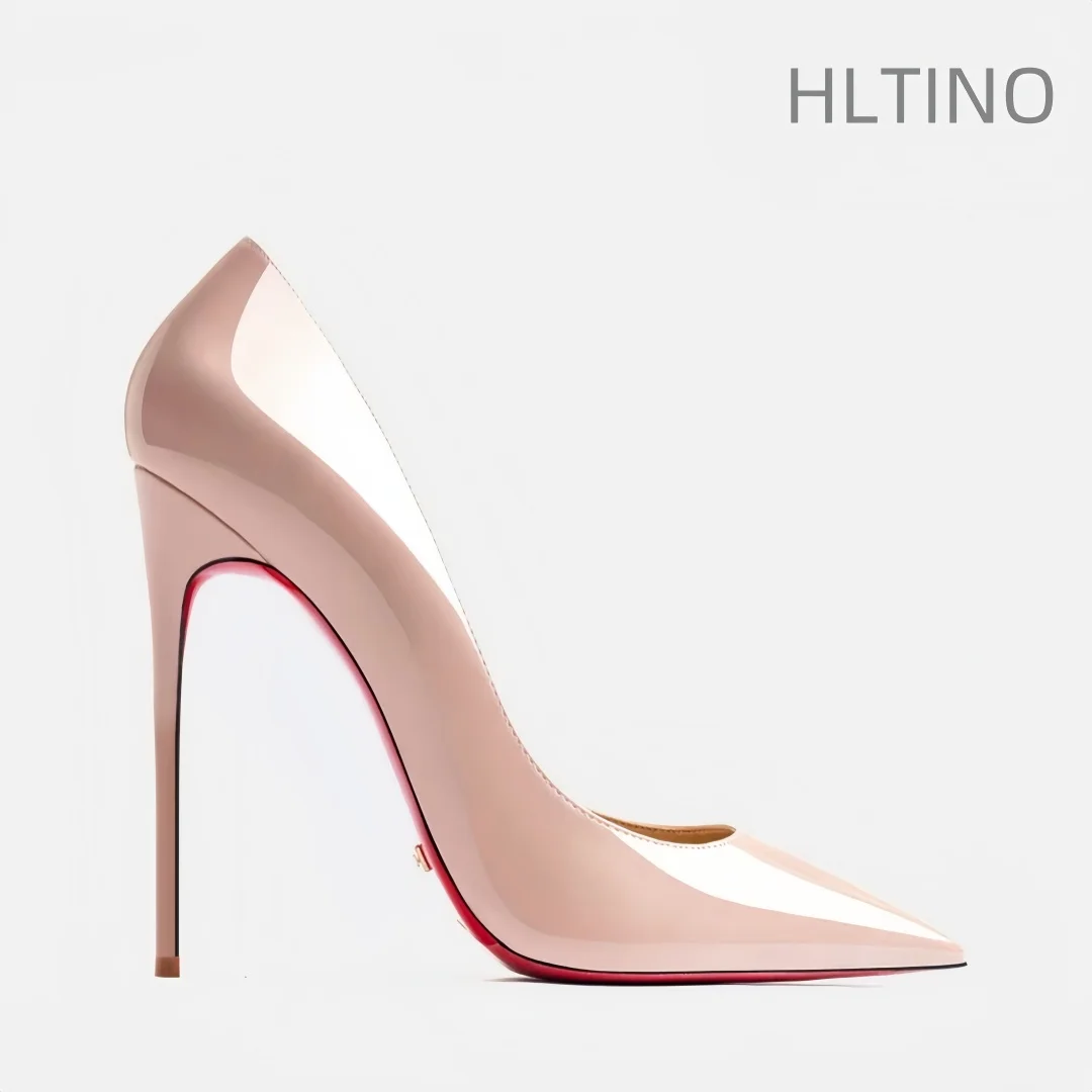 Damen-Absatzschuhe 2026 aus Leder, Luxusmarken-Pumps mit Roter Sohle, Spitze Zehenpartie, Hohe Absätze, Elegante Stiletto-Schuhe für Damen, Festliche Schuhe