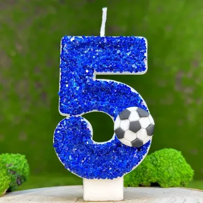 Blue Football Cake Candle 0-9 Number Candle Party Cake Decorative Candle Birthday Party Cake Decoration Topper
