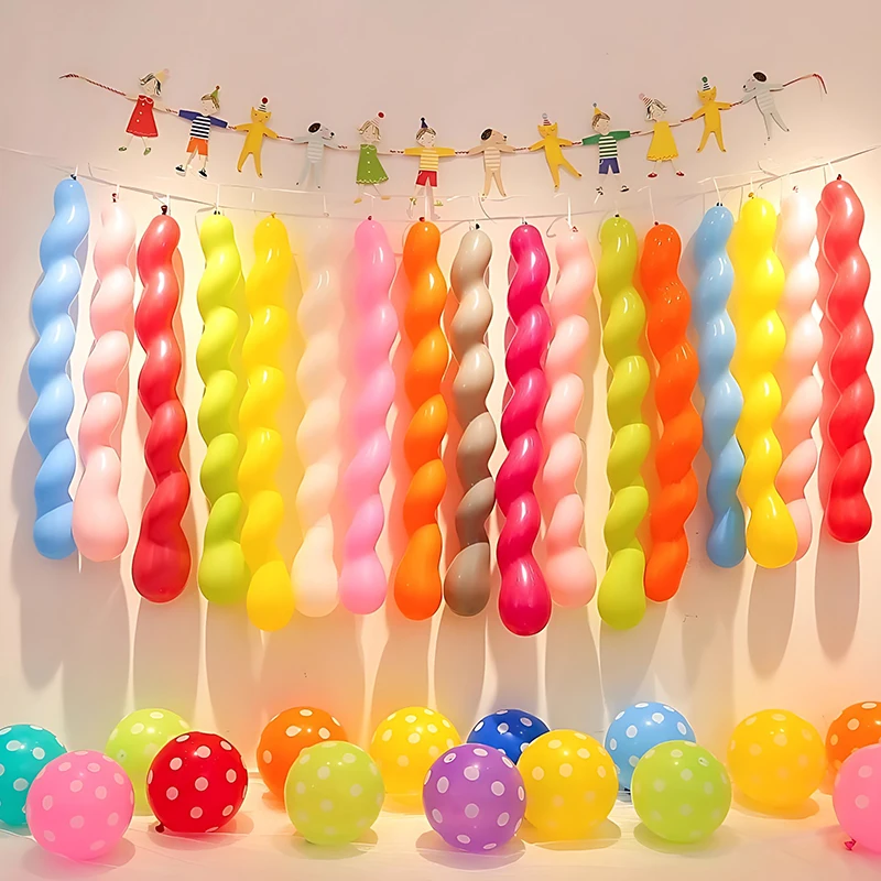 Spiralballon, verschiedene Farben, gedrehte Latexballons, 20/50/100 Stück, lustige Dekorationszubehör, Geschenk für Geburtstag, Hochzeit, Party, ZYF Image