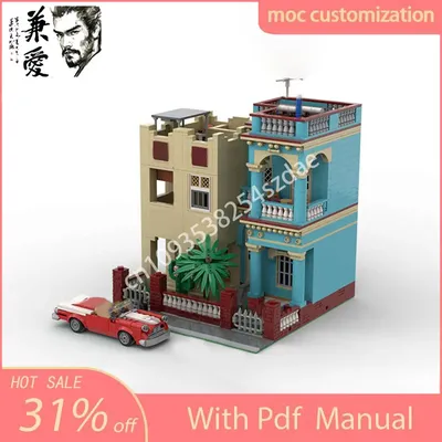 2906PCS MOC Modulare Havana Haus Haus Street View Modell Baustein Diy Kreative Montage Bildungs Image