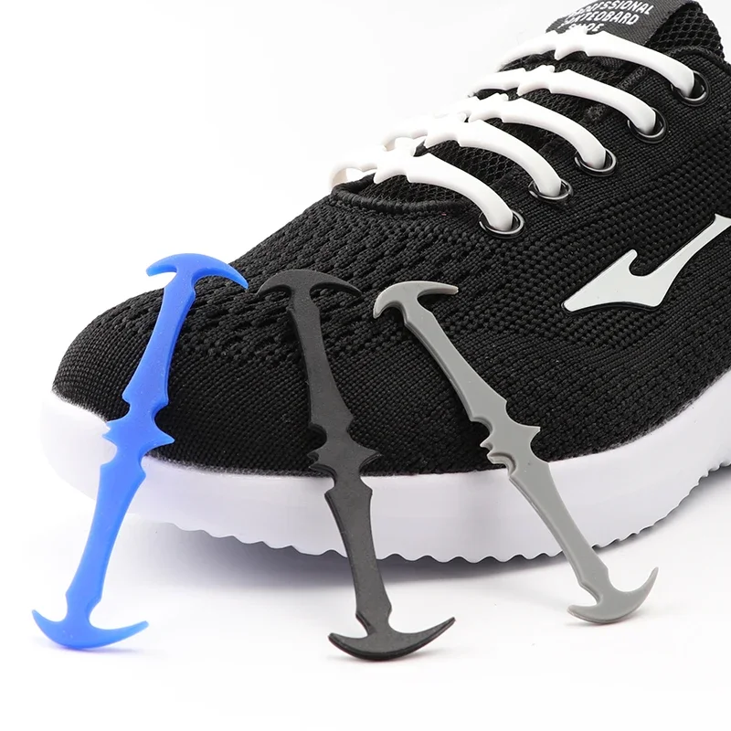 Neue 12 Stücke Fledermausform Silikon Elastische Schnürsenkel für Sneaker Keine Krawatte Schnürsenkel für Kinder Erwachsene Sportschuhe Gummi Schnürsenkel Zubehör Image