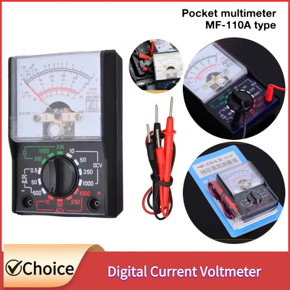 MF-110A AC/DC Multimeter Tragbare Elektrische Analog Multitester Zeiger Voltmeter Amperemeter Spannung Strom Multi Meter Tester Image