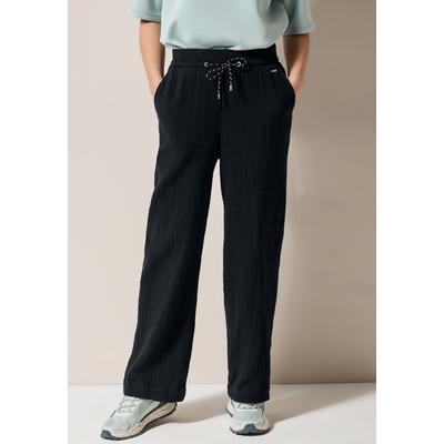 Culotte CECIL, Damen, Gr. XL, Länge 30, schwarz, Web, 100% Baumwolle, unifarben, casual, loose fit lang, Hosen, mit Elastikbund Image