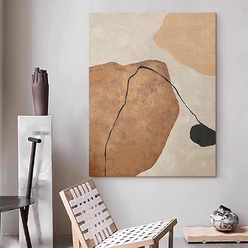 großes handgemaltes braunes abstraktes Ölgemälde graues Ölgemälde handgemachtes Gemälde moderne Bürokunst Gemälde für Wohnzimmer Schlafzimmer Wanddekoration Ölgemälde Image