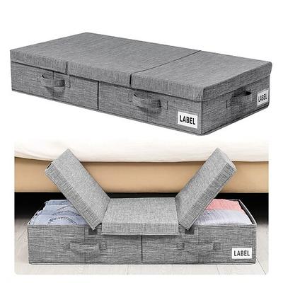 Faltbare Aufbewahrungsbox unter dem Bett mit Deckel, Organizer-Behälter aus Vliesstoff mit großem Fassungsvermögen für Kleidung, Decken und Spielzeug, staubdichter Stoffbehälter für Schrank oder Image