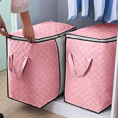 2er-Pack Unterbett-Aufbewahrungstaschen, strapazierfähig, mit Reißverschluss, wasserdicht, für den Umzug Reise-Aufbewahrungs-Organizer, faltbare, verstärkte Griffe für Kleidung, Bettwäsche, Decken, Image