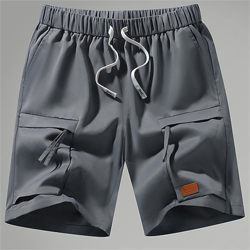 Herren Cargo-Shorts Shorts Sommershorts Reißverschlusstasche Mehrere Taschen Einfach Komfort tragbar Knielang Outdoor Sport Täglich Mode Lässig Schwarz Armeegrün Image
