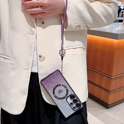 Handy Hülle Handyhüllen Für Samsung Galaxy S26 Ultra Plus S25 S24 S23 S24 FE S22 S21 Ultra Plus Rückseite Mit Ständer Magnetisch Unterstützt kabelloses Laden Retro TPU Beschichtung Image