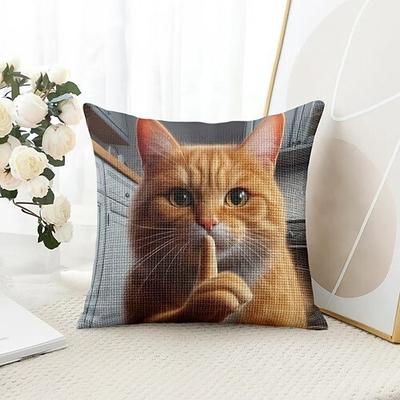 Lustige Tierkatze Dekorative Kissenbezüge 1 Stück Weiches Quadrat Sofa Kissenbezug für Schlafzimmer Wohnzimmer Sofa Stuhl Image