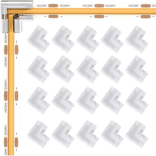 COB-LED-Streifenverbinder 8 mm 10 mm 2-polige COB-LED-Streifenverbinder 10 Stück 20 Stück I-förmige L-förmige Platine-zu-Platine-Eckverbinder transparente und lückenlose LED-Bandlichtverbinder Image