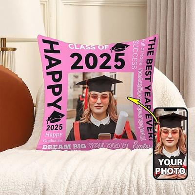 Personalisierter Kissenbezug zum Schulabschluss, fügen Sie Ihr Bild hinzu, beste Geschenke zum Schulabschluss, personalisiertes Geschenk, Fotodesign, Bild, modischer, lässiger Kissenbezug, Image