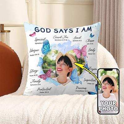 Kissenbezug nach Maß Fügen Sie Ihr Bild hinzu Gottes Erinnerungs-Kissen Personalisierte Geschenk Foto Design Bild Mode Lässiger Kissenbezug Kissenbezug 1 Stück Maßgeschneidert Image
