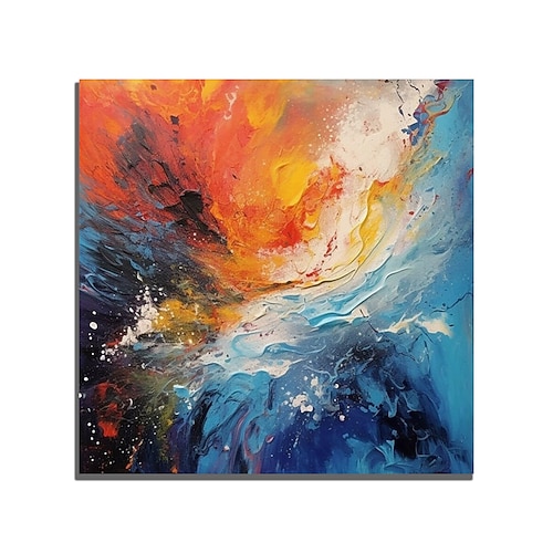 Ölgemälde handgefertigt handgemalt Wandkunst abstrakte Leinwand Malerei Wohndekoration Dekor gespannten Rahmen fertig zum Aufhängen Image