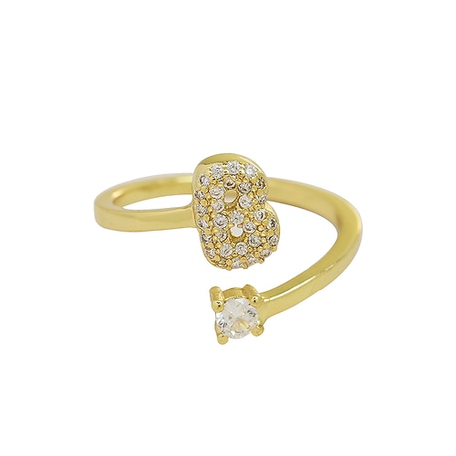 Goldener Initialenring für Damen – verstellbarer A-Z-Alphabetring mit Perlen oder Kristallen – personalisierter Namensschmuck für den Alltag, als Geschenk zum Schulabschluss oder für besondere Anlässe Image