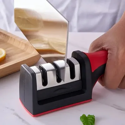 Kitchen Knife Sharpener Multi-function 3 Stages Type Quick Sharpening Tool With Non-slip Base